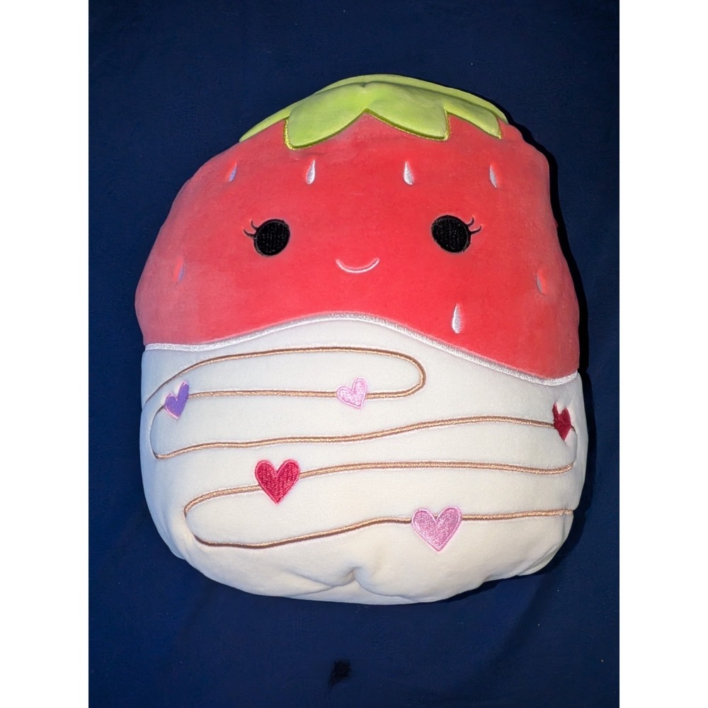 Squishmallow Scarlet The White Chocolate Dipped Strawberry Plush Bag 12 X 10